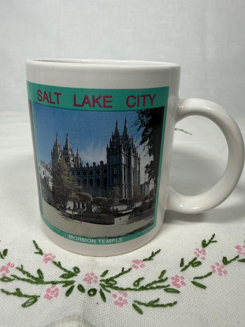 Vintage Salt Lake City Utah Souvenir Coffee Mug Capitol Great Salt Lake Temple